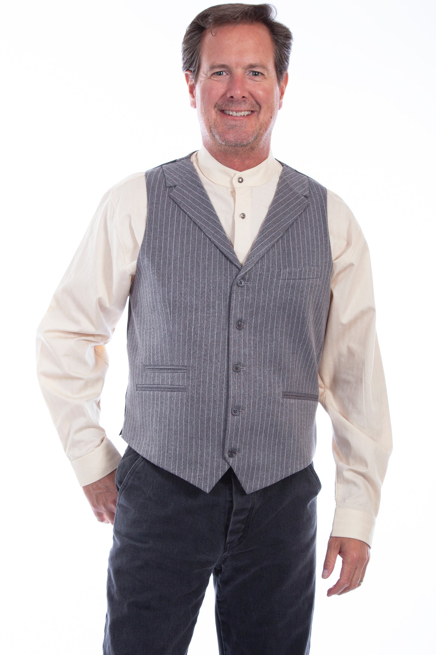 Pinstripe Point Bottom Vest - RW318