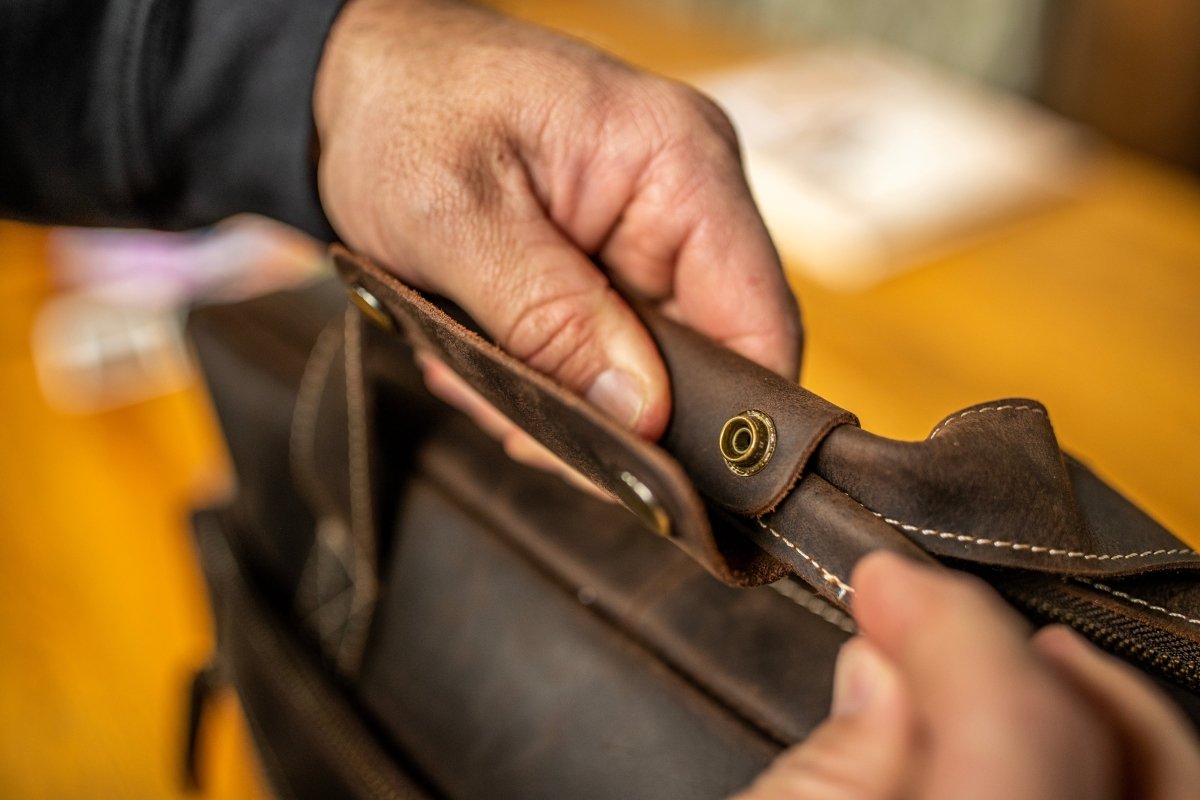 "Greenhead" An Original Bottomland Full Grain Buffalo Leather Briefcase