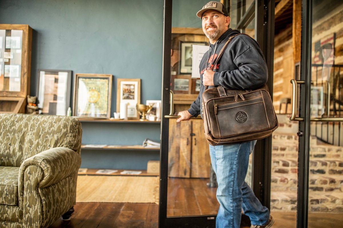 "Greenhead" An Original Bottomland Full Grain Buffalo Leather Briefcase