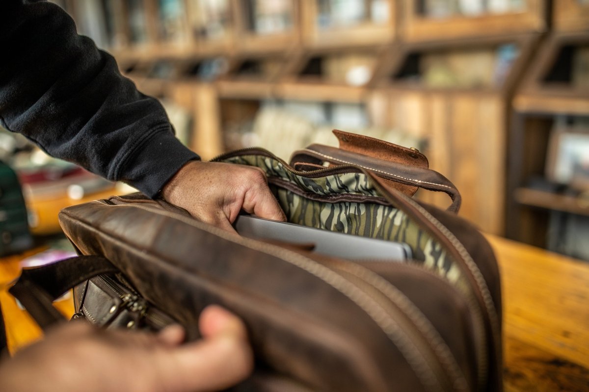 "Greenhead" An Original Bottomland Full Grain Buffalo Leather Briefcase