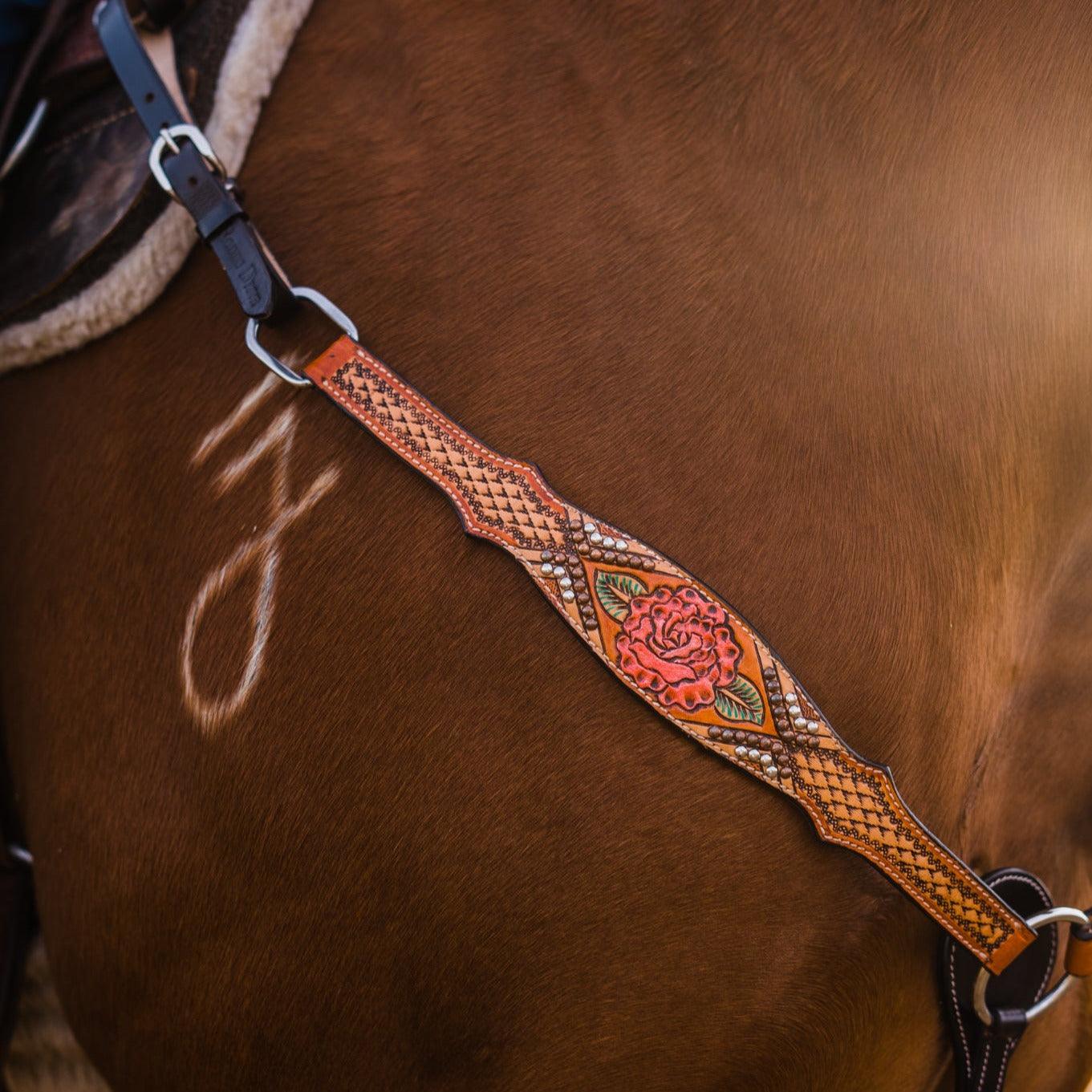 Light Oil Hand Painted Rose Breastcollar #FK125