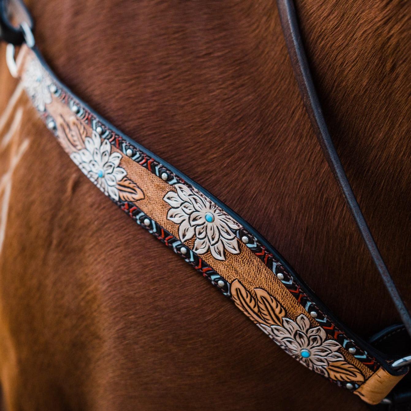 Two Tone Hand Painted Flower Breastcollar #FK121