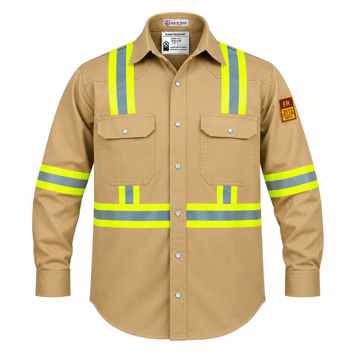 Flame Resistant High Visibility Shirt - 100% C - 7 oz