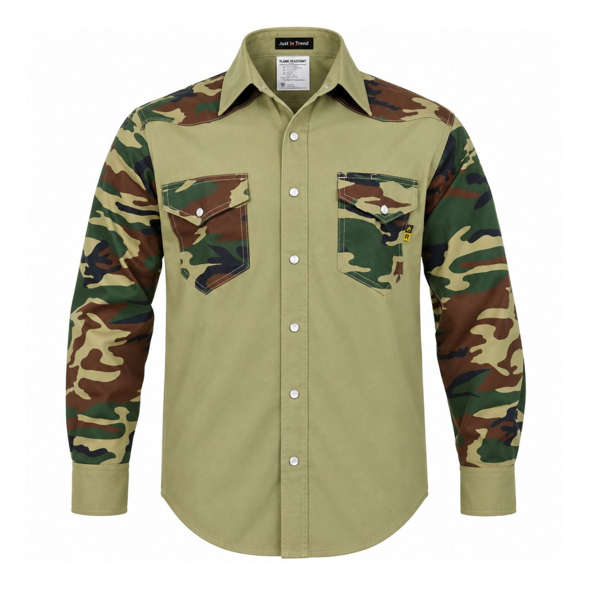 Flame Resistant FR Shirt - 88/12 - Western Style - Two Tone 7 oz
