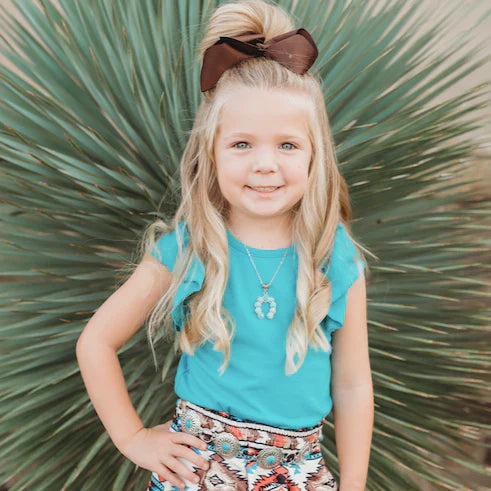 Shea Baby Turquoise Ruffle Top