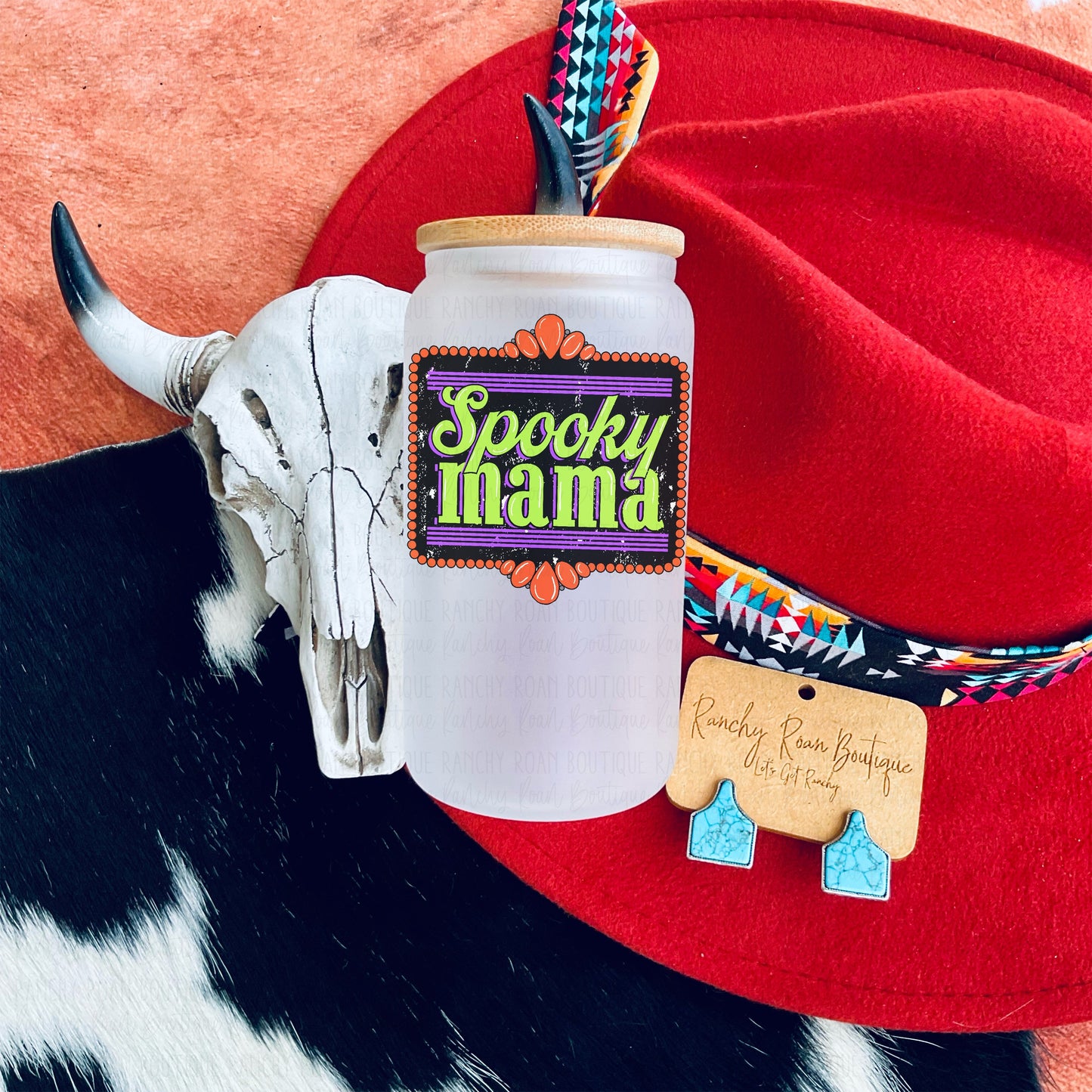 Spooky Mama Western Glass Tumbler