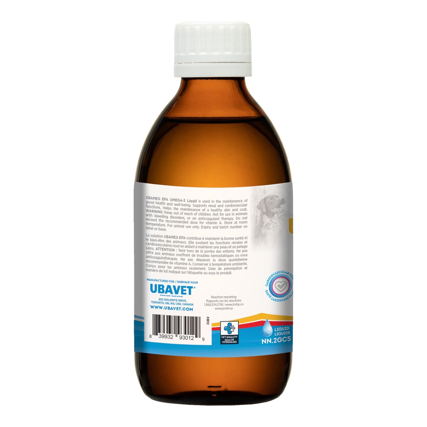 UBAVET Ubameg Omega-3 Fatty Acid Liquid for Dogs & Cats – (8 fl oz / 237ml)
