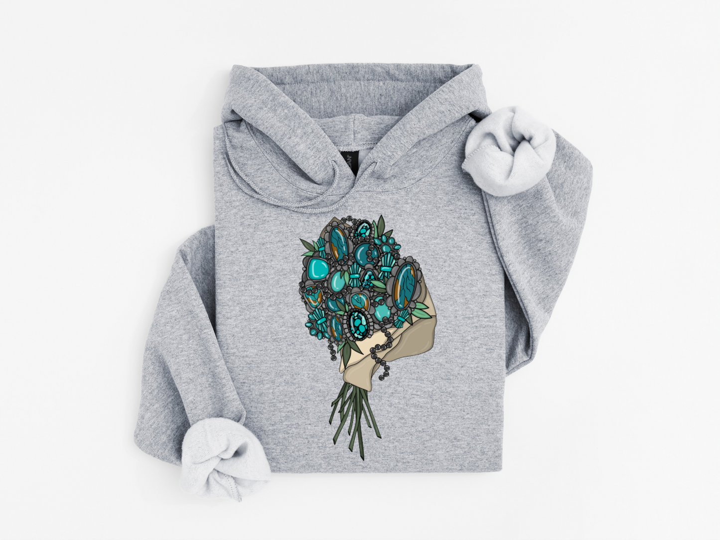 Turquoise Bouquet Hoodie