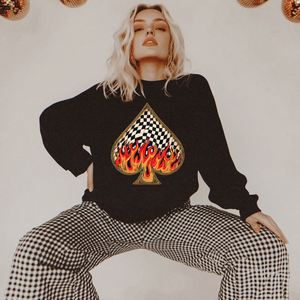 Flaming Spade Crewneck