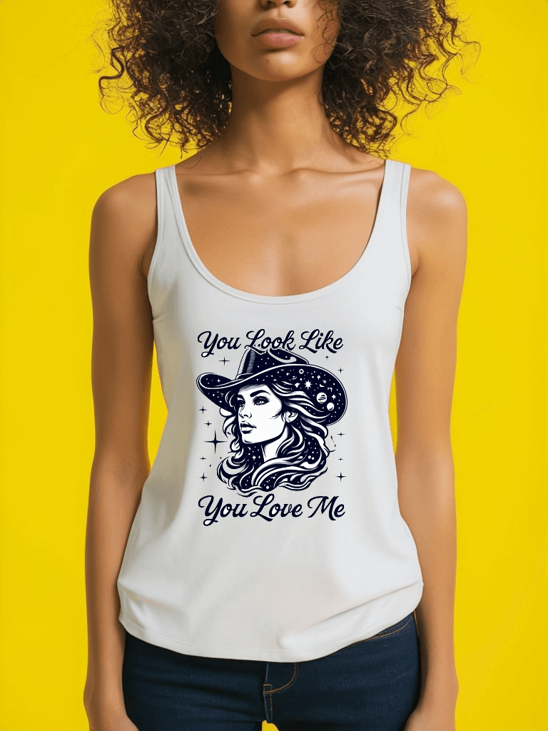 Cosmic Cowgirl Micro Ribbed Tank Top - You Look Like You Love Me