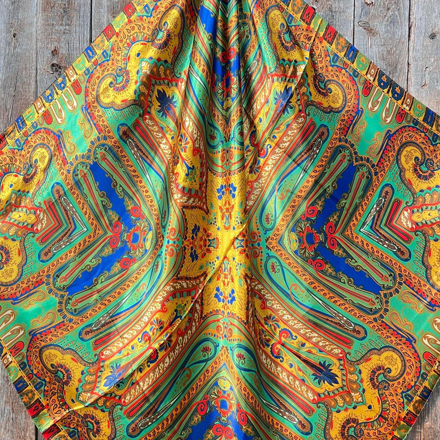 35X35" Multi-Colored Paisley Wild Rag / Scarf WR134