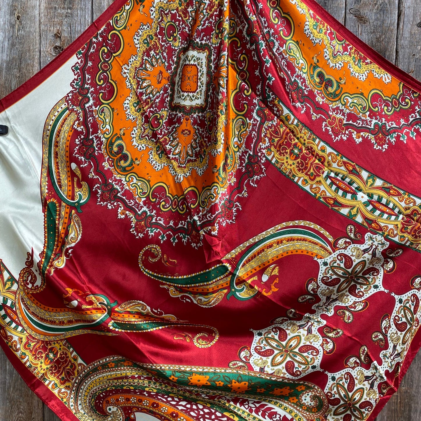 35X35" Red Mardi Gras Wild Rag / Scarf WR3353