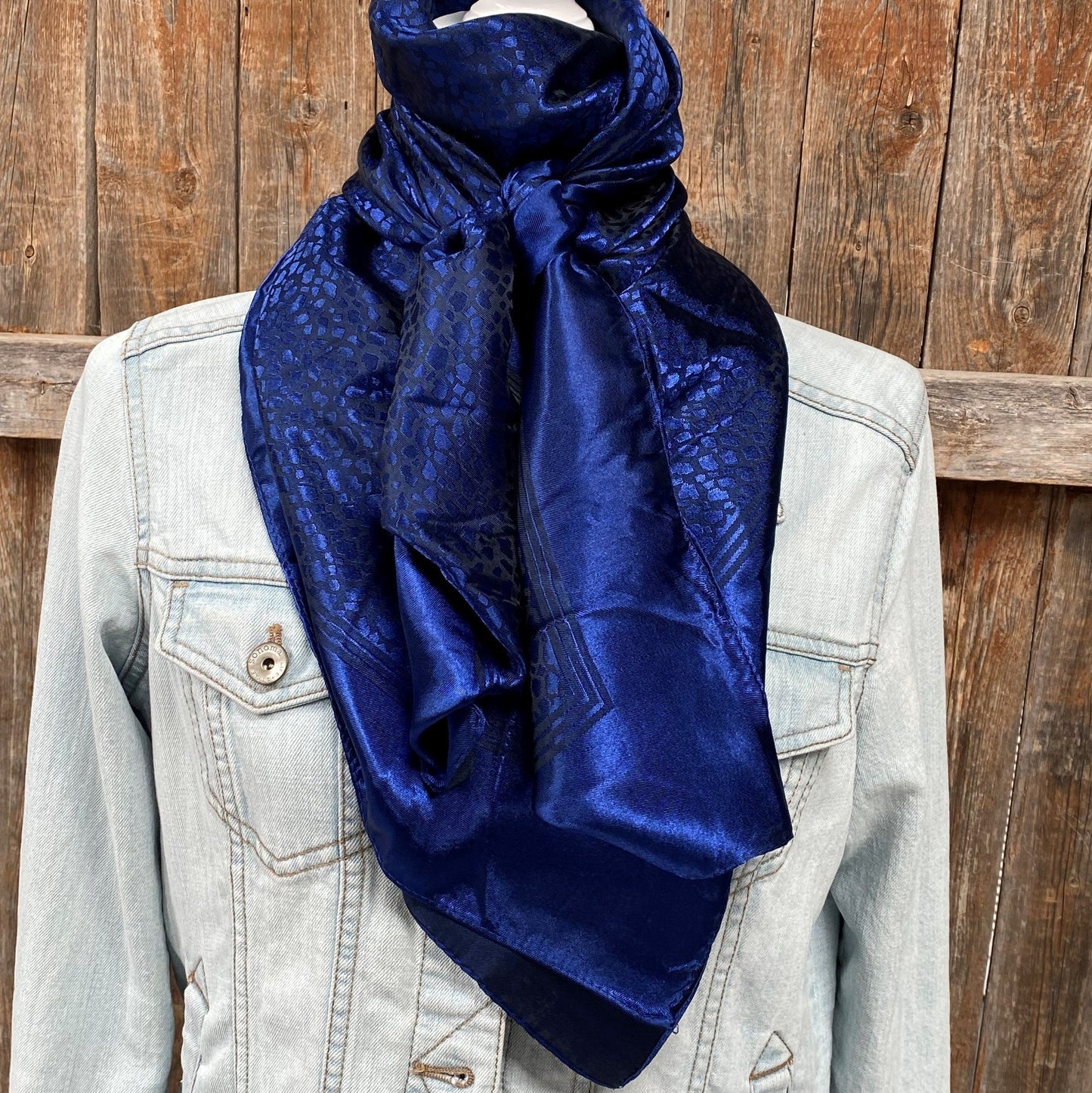 42X42" Cobalt Jacquard XL Wild Rag / Scarf WR3683