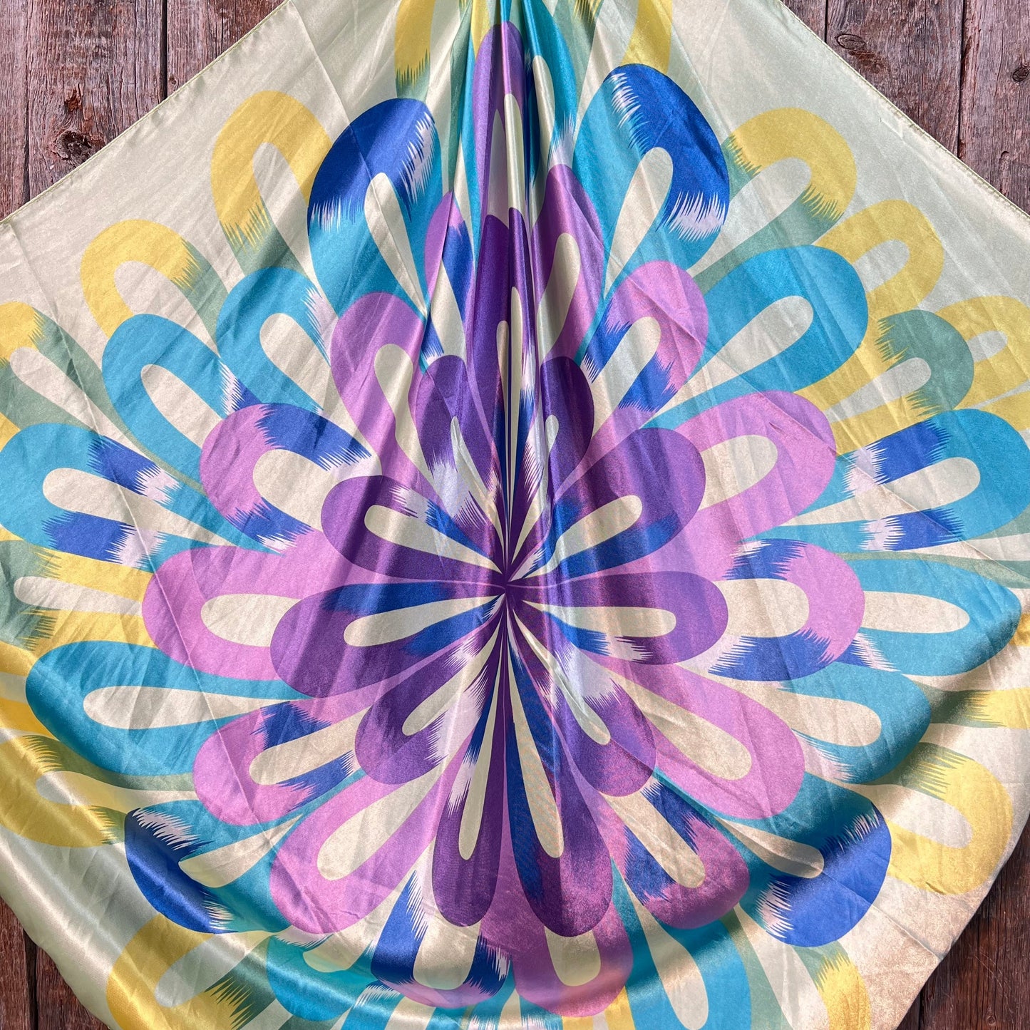 35X35" Purple & Green Multi-Colored Wild Rag / Scarf -W181 Slide WRC613B