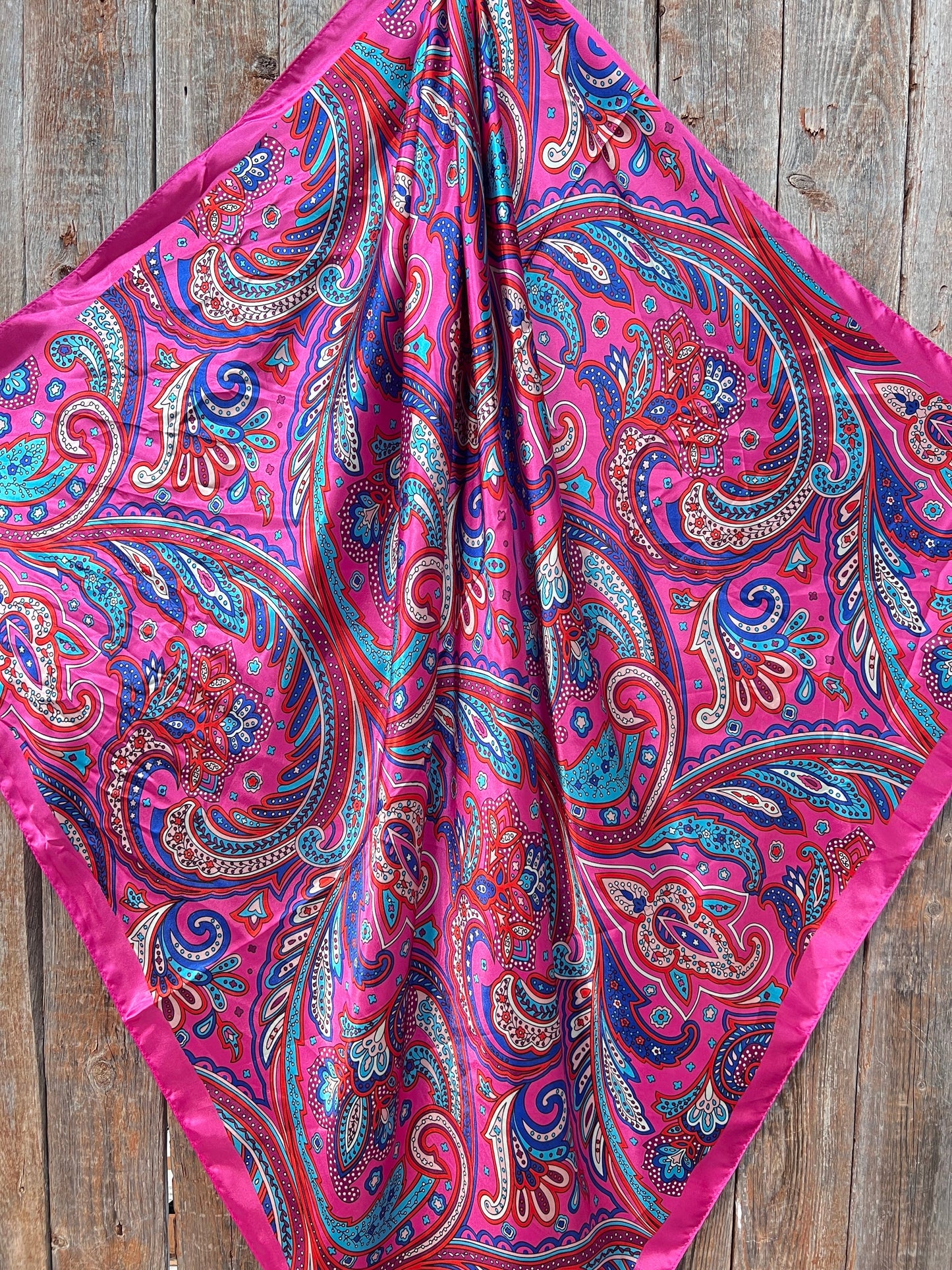 35X35" Pink Hippie Paisley Wild Rag / Scarf WR904