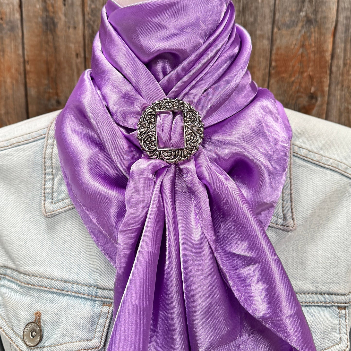 35X35" Solid Lavender Wild Rag / Scarf WRS13 - Buckle Wild Rag Slides - Assorted