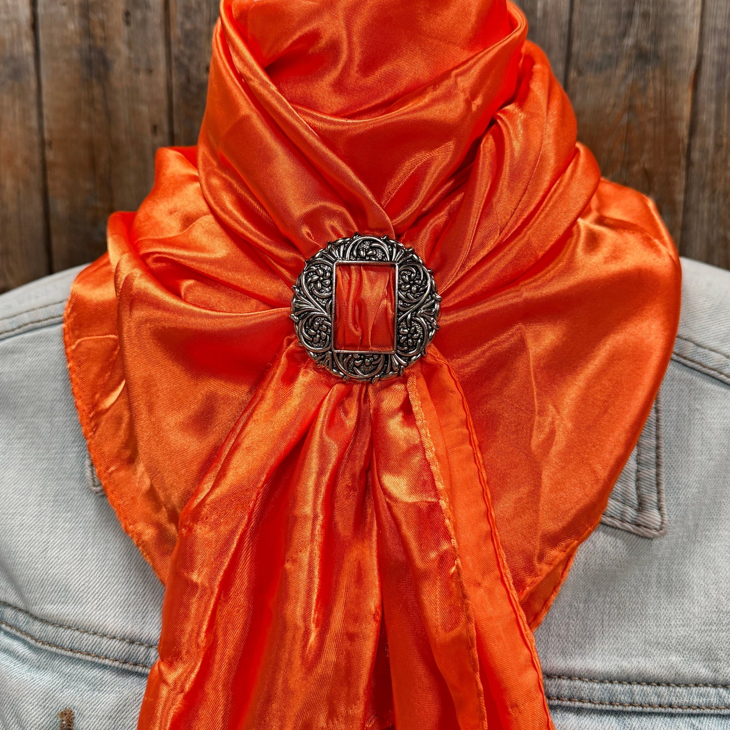 35X35" Solid Orange Wild Rag / Scarf WRS20 - Buckle Wild Rag Slides - Assorted