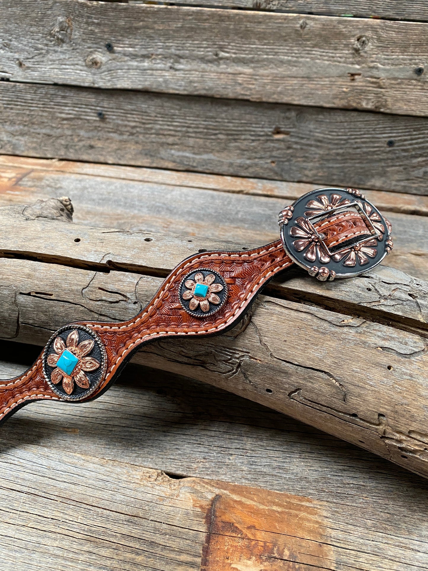 Light Oil Basketweave Wither Strap #WS1007