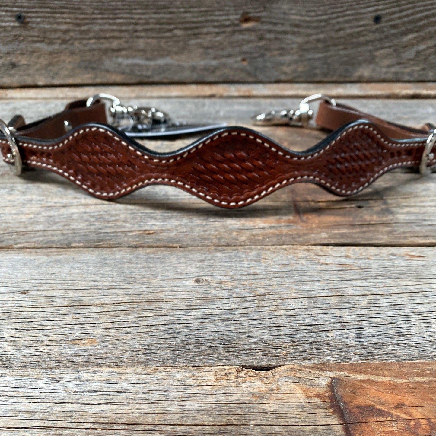 Medium Oil Basketweave Wither Strap #WSBM