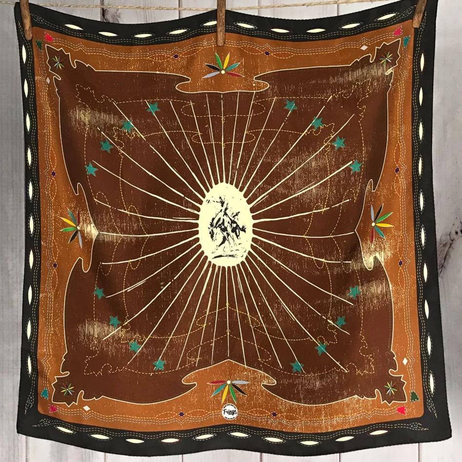 Western Yoke Shorty Scarf - Brown