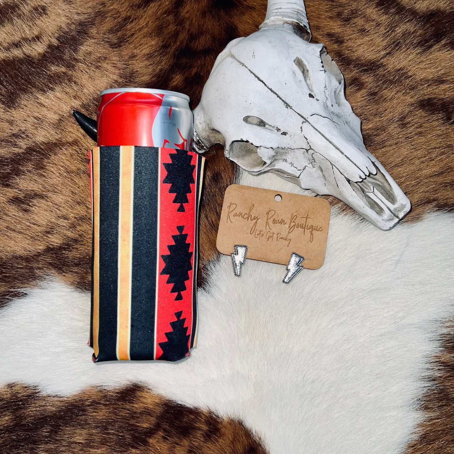 Western Aztec Slim Can Koozie