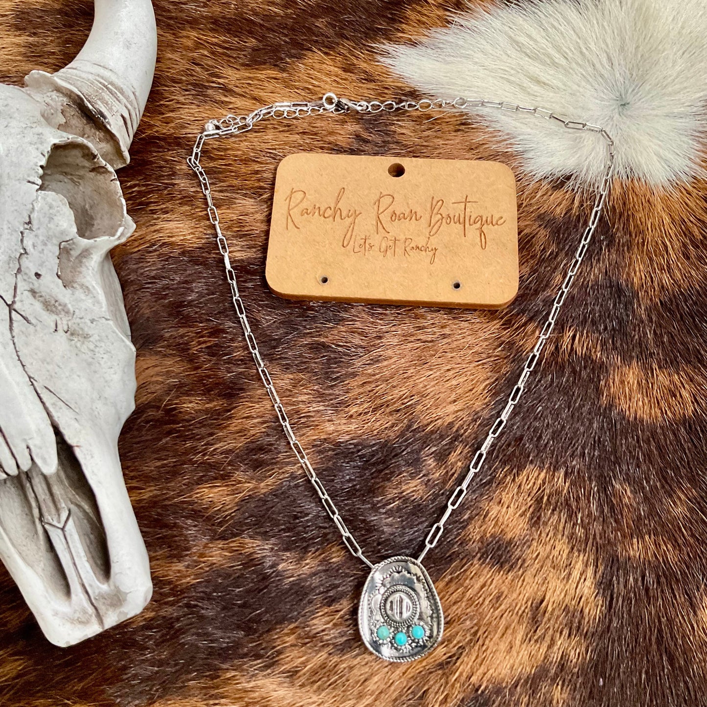 Western Cowboy Hat Necklace