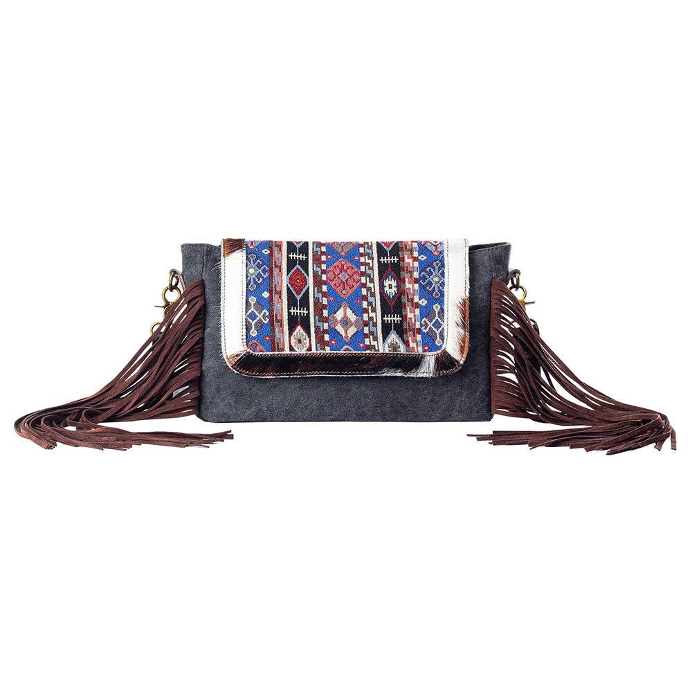 Magnum’s Tome Western Hair-On Cowhide Shoulder Bag with Fringe