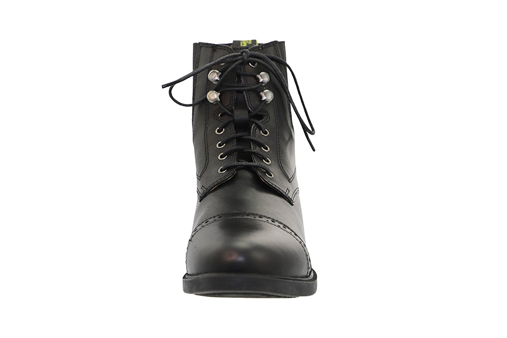 Lace-Up Synthetic Leather Paddock Boots