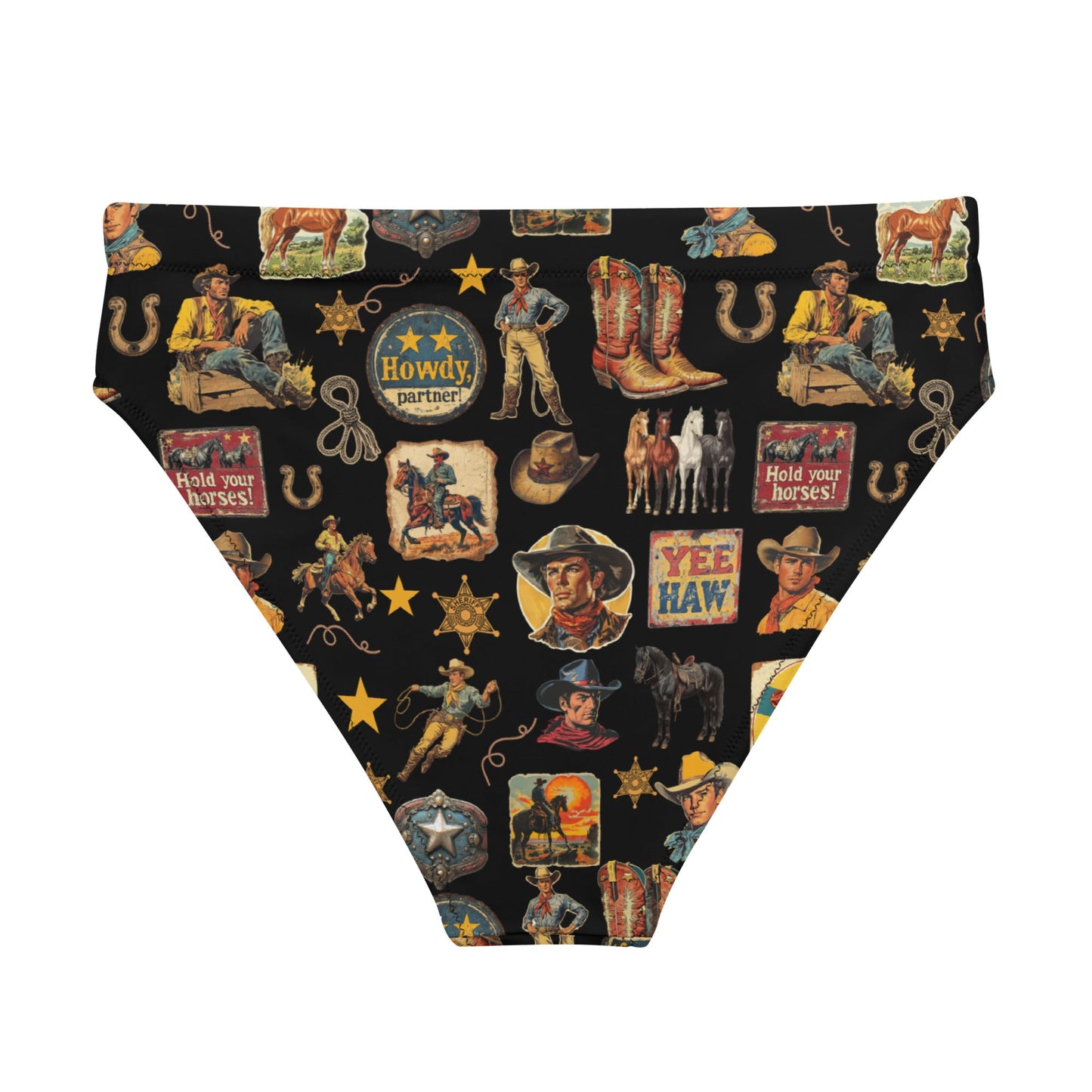 Yeehaw Vintage Cowboy Collage Bikini Bottom