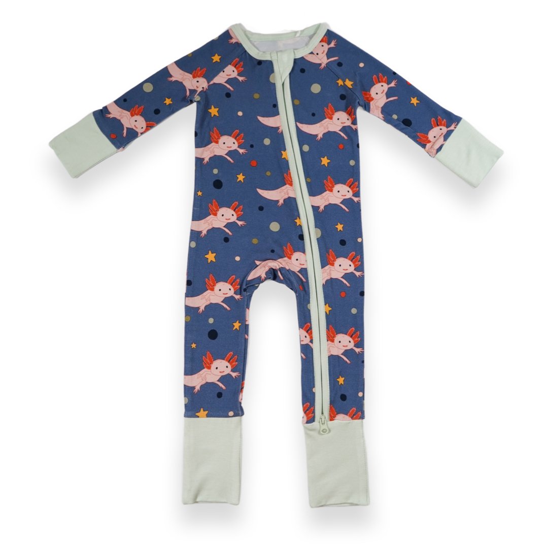 Axolotl Baby Zip Pajamas