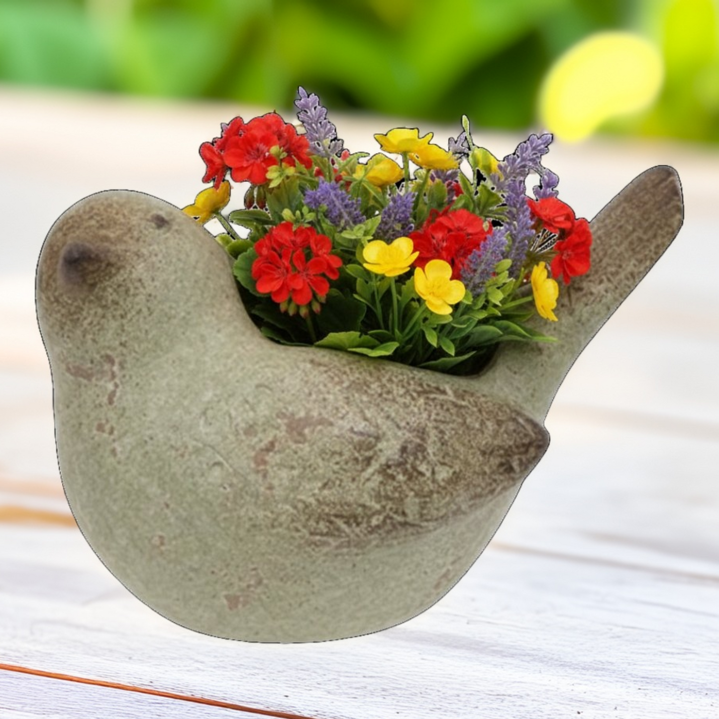 Charming Weathered Birdie Planter