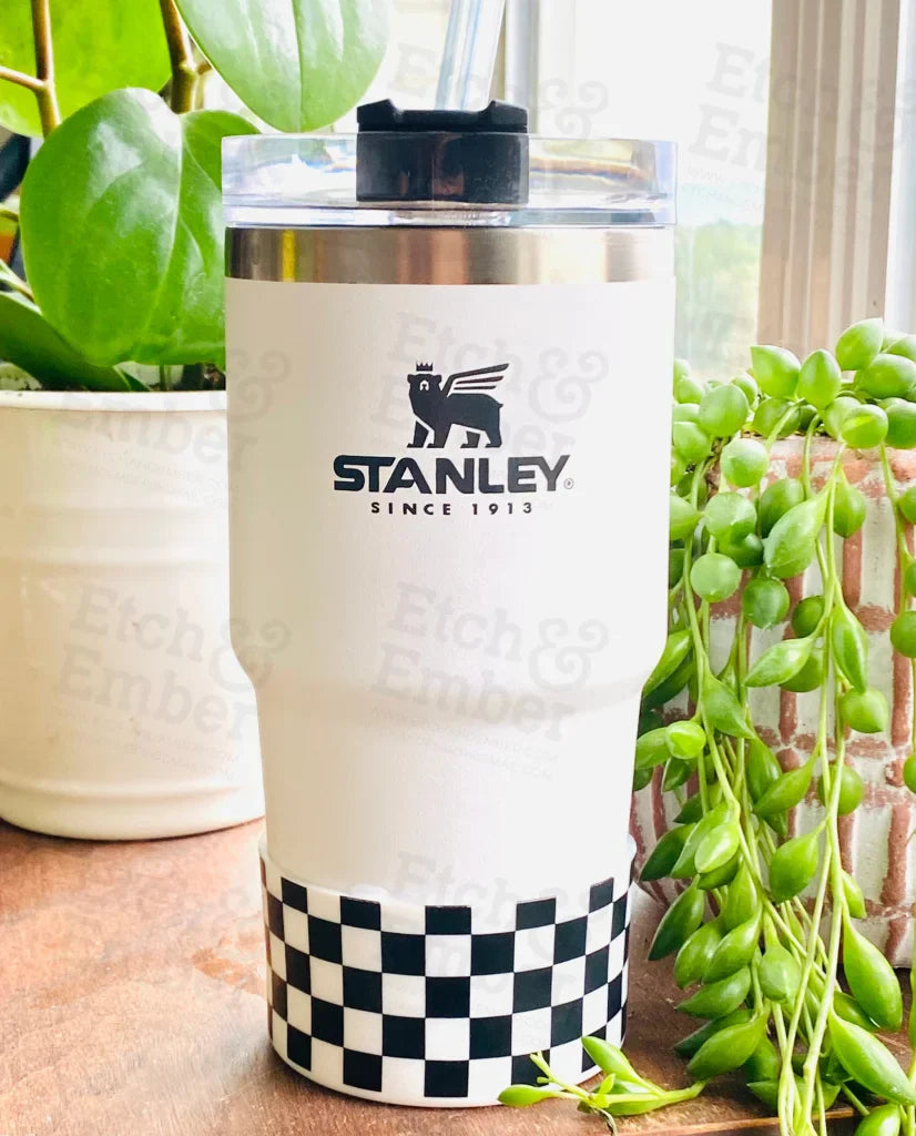 Black & White Checkers Tumbler Boot -fits 20-40oz