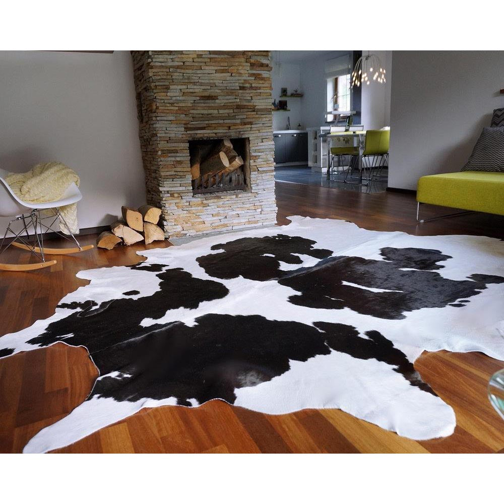Black and White Brazilian Cowhide Rug: XL