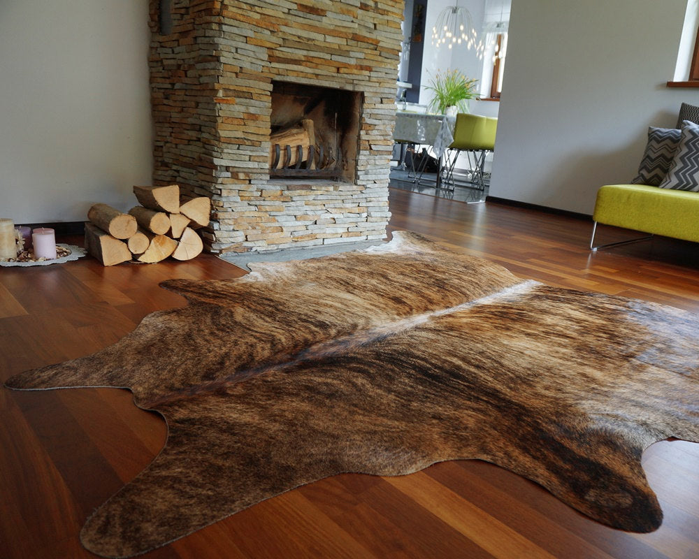 Brindle Brazilian Cowhide Rug: LARGE
