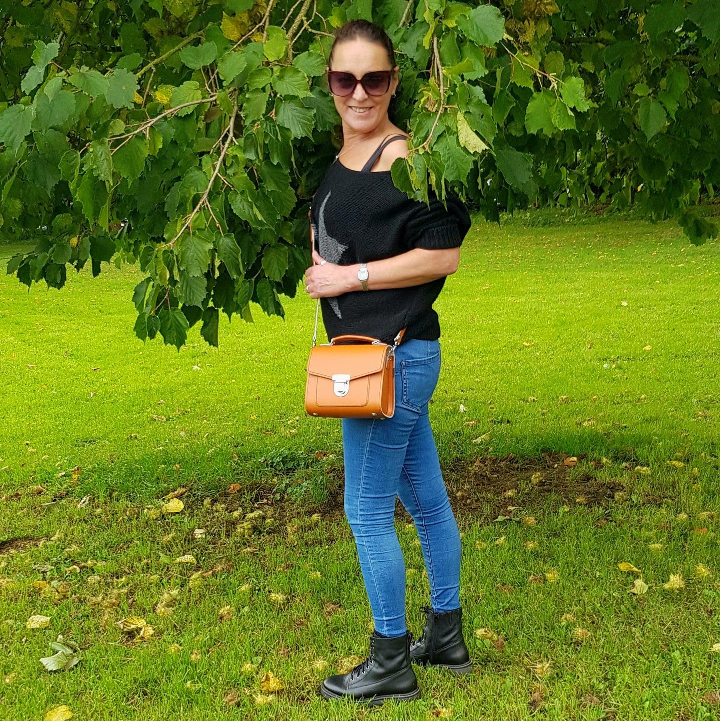 Burnt Orange Leather Sugarcube Handbag