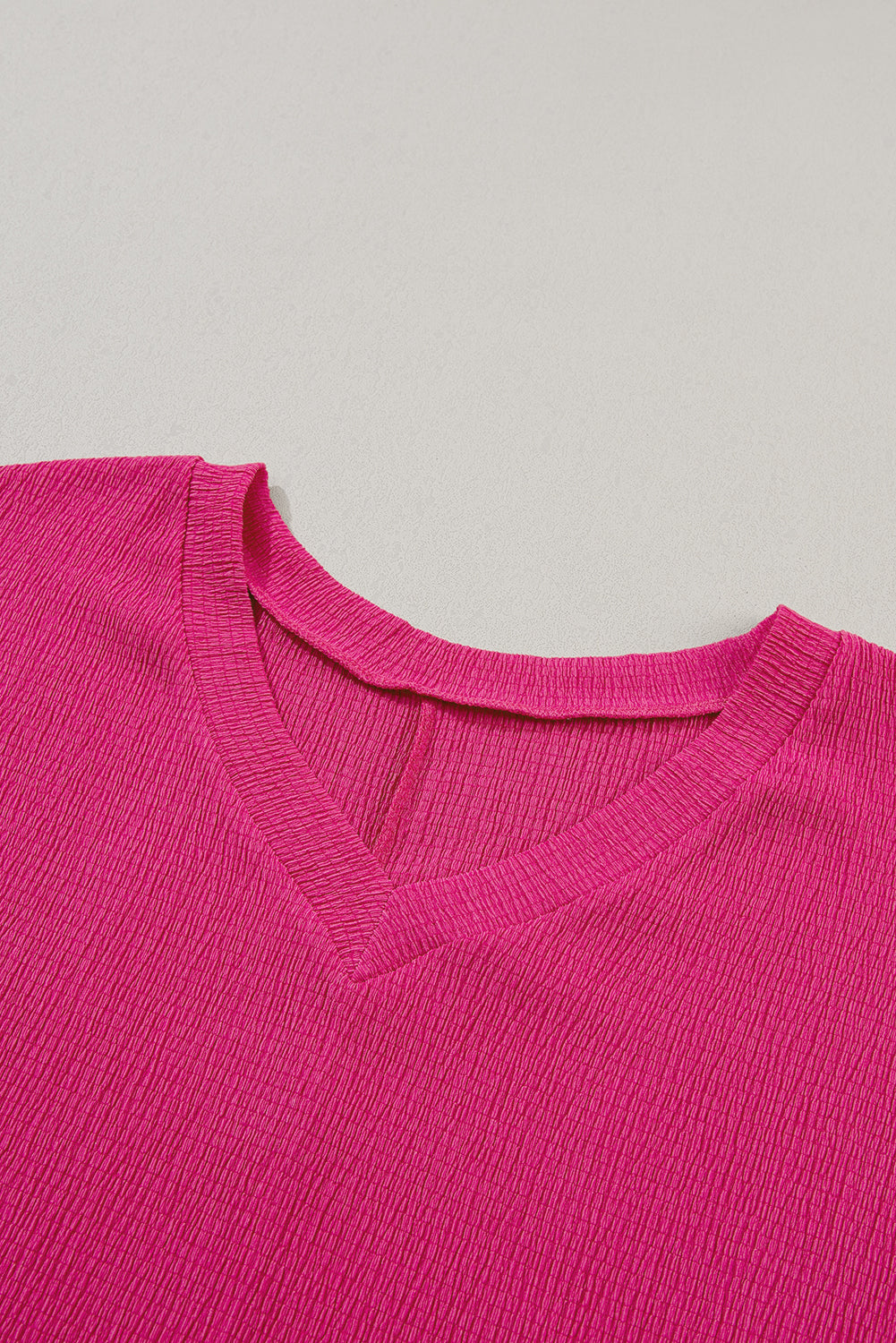 Crinkled V Neck Tee