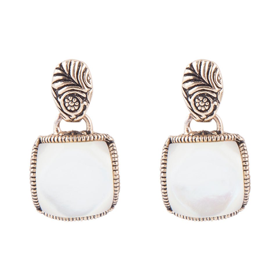 Carved Mother of Pearl Earrings