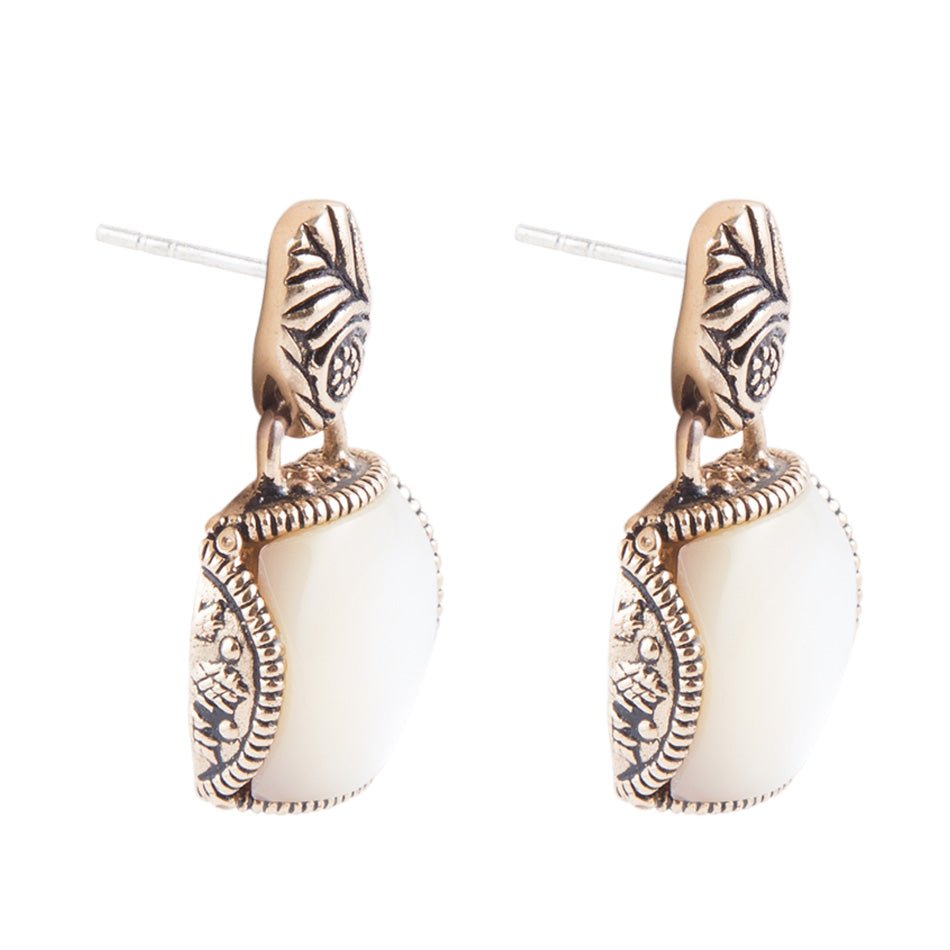 Carved Mother of Pearl Earrings