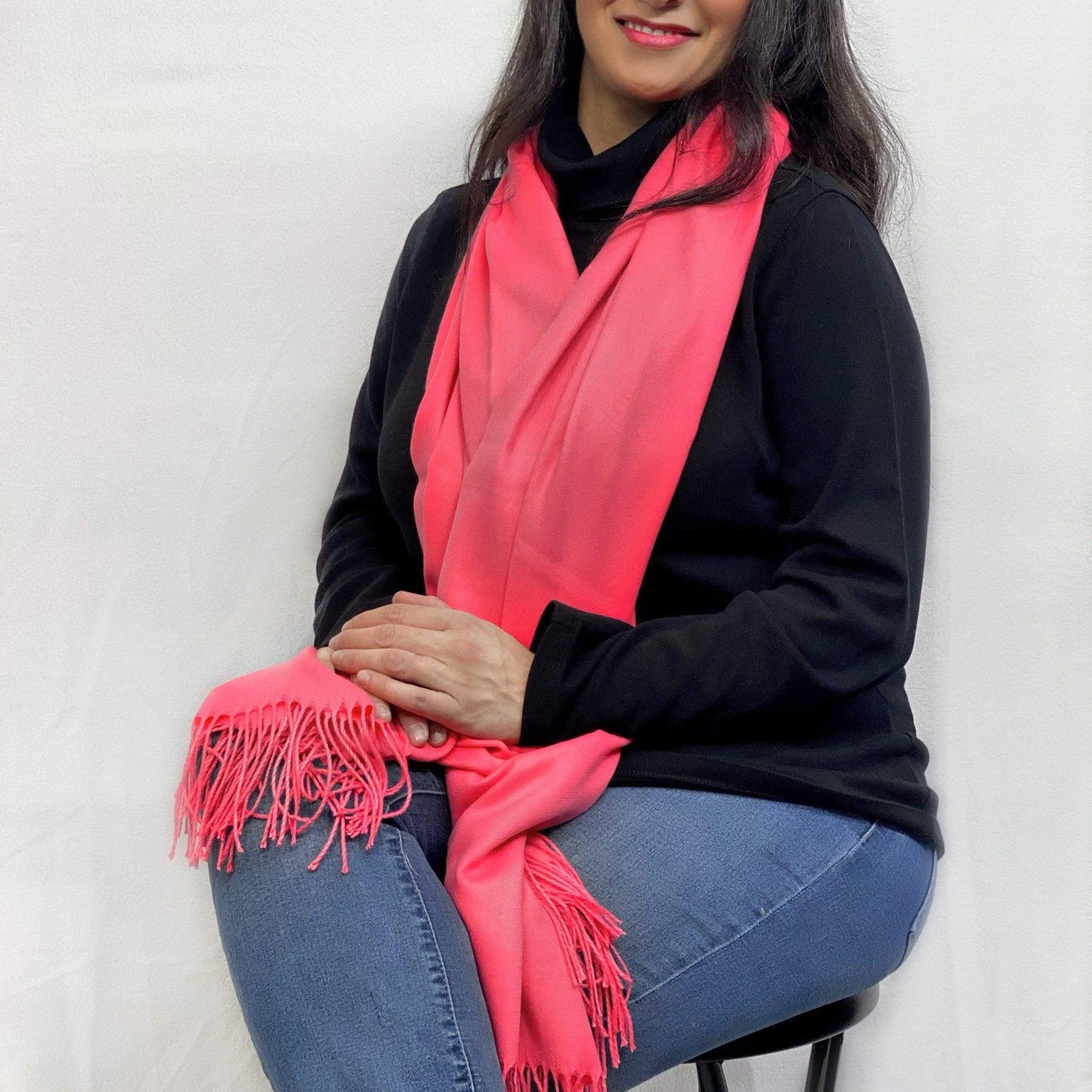 Ultra Soft Pink Cashmere Scarf / Wrap / Shawl / Cover  #CA5