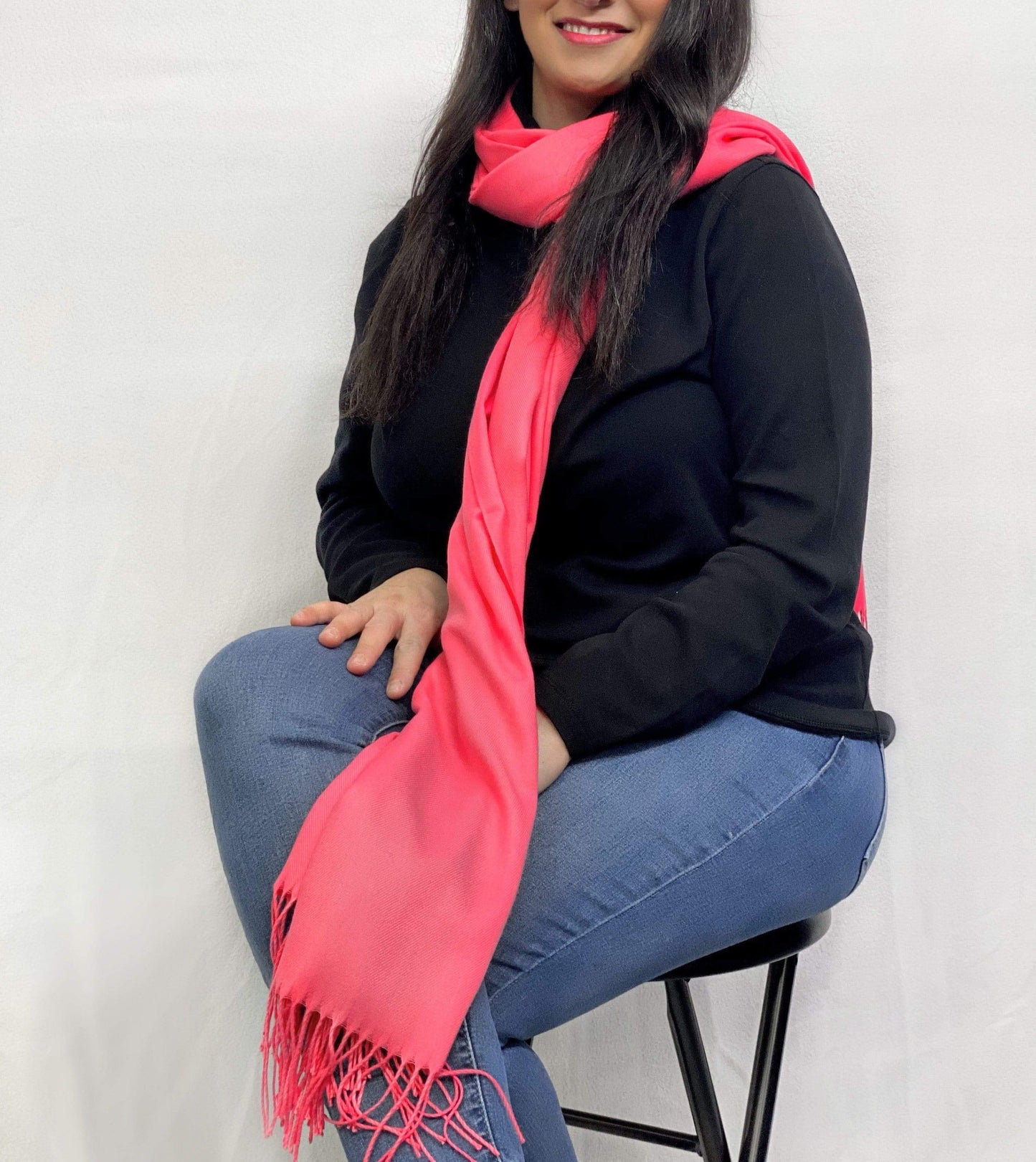 Ultra Soft Pink Cashmere Scarf / Wrap / Shawl / Cover  #CA5