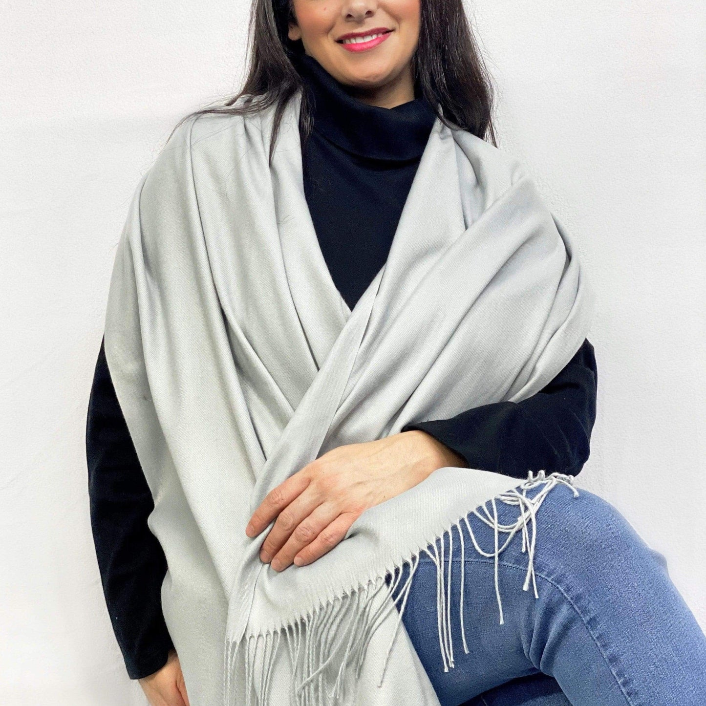 Ultra Soft Grey Cashmere Scarf / Wrap / Shawl / Cover  #CA8