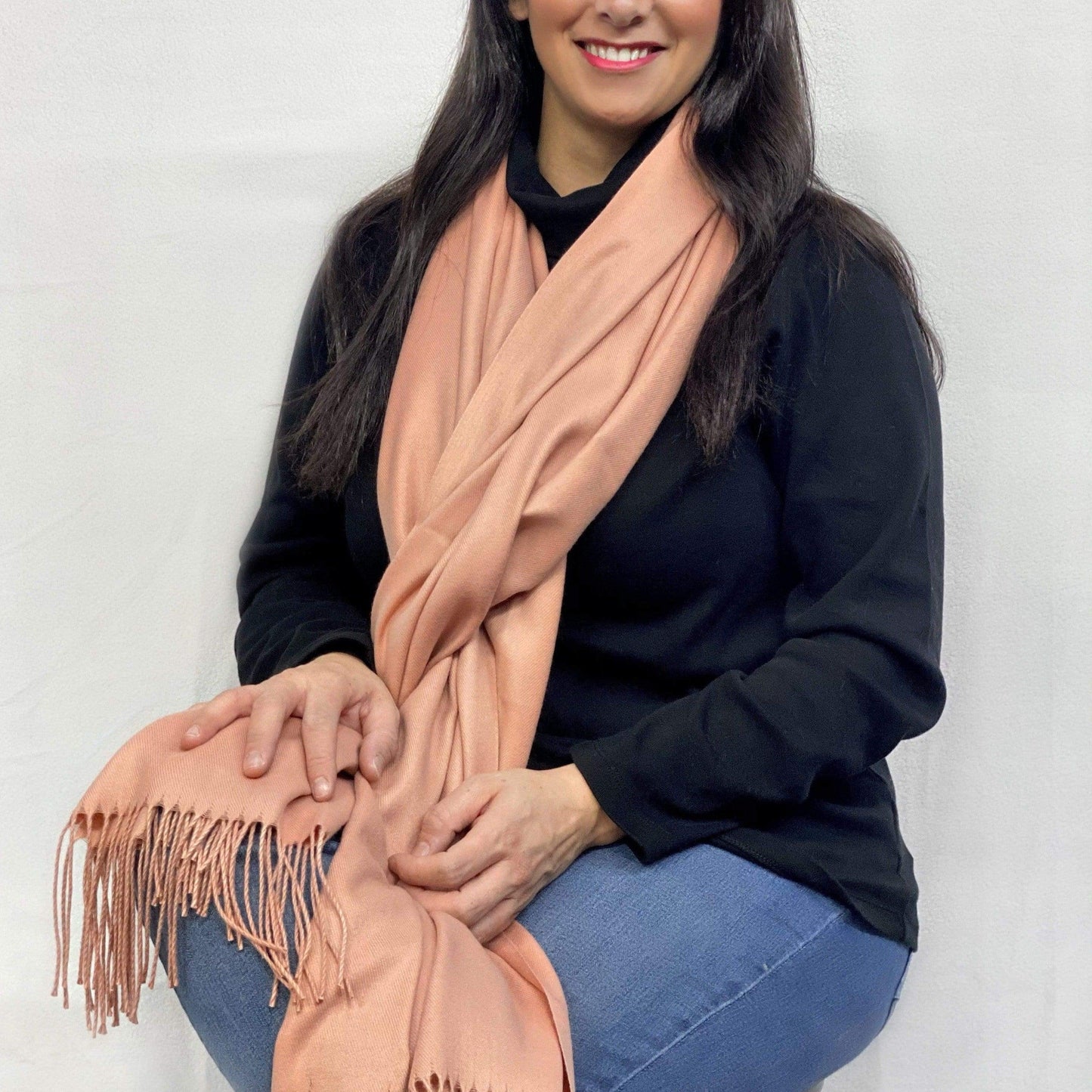 Ultra Soft Peach Cashmere Scarf / Wrap / Shawl / Cover  #CA9