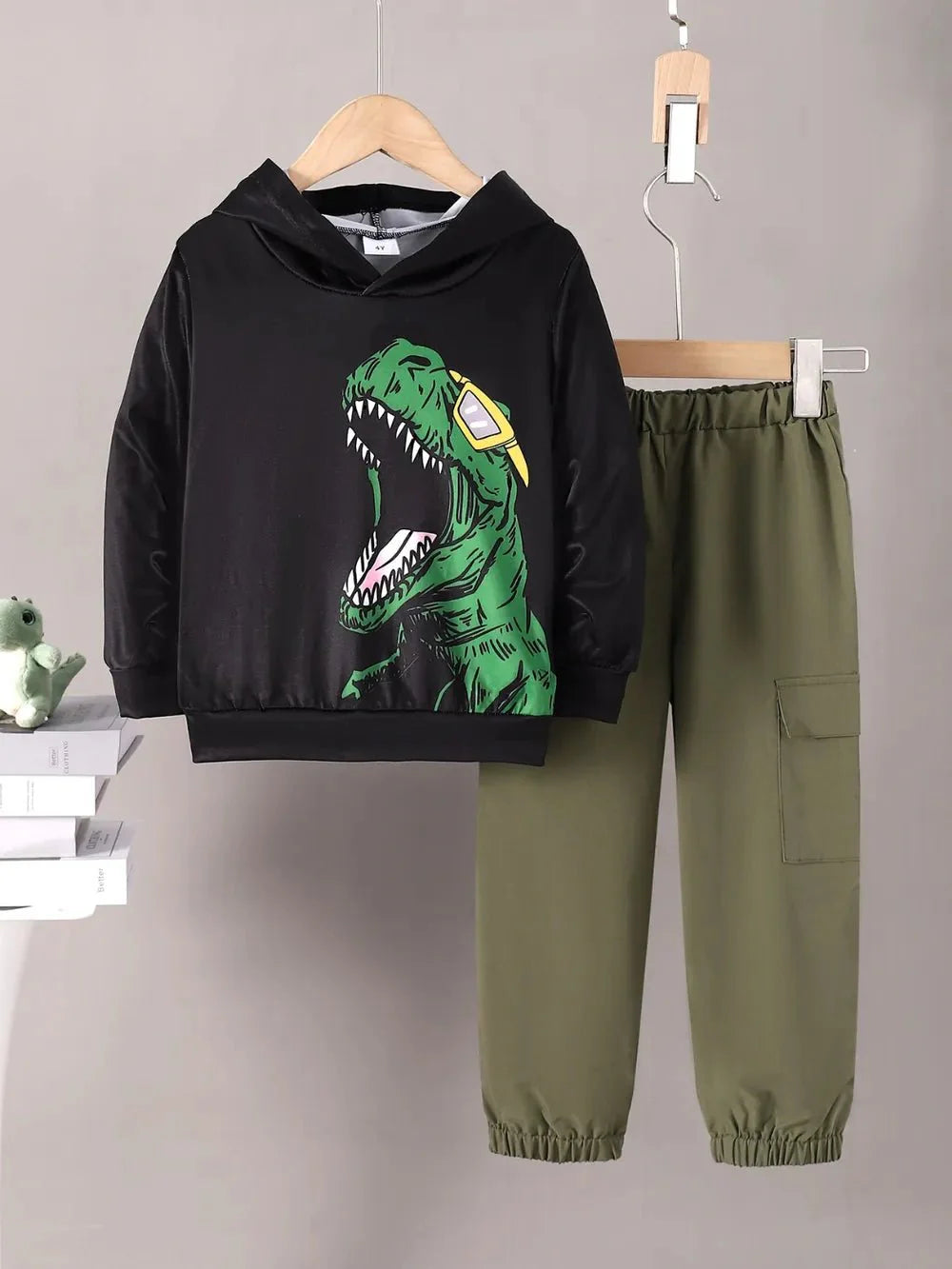 Children's Cool Dude Dinosaur Graphic Hoodie and Pants Set