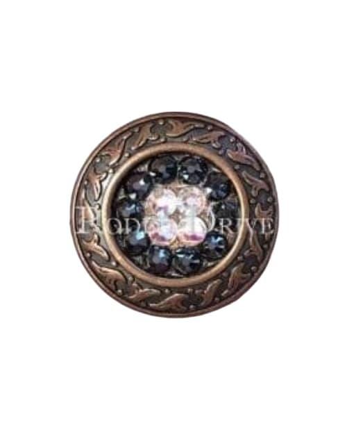 AB & Jet Copper 1.25" Disc European Crystal Disc Concho