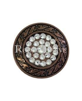 Clear Copper 1.5" Disc European Crystal Concho-