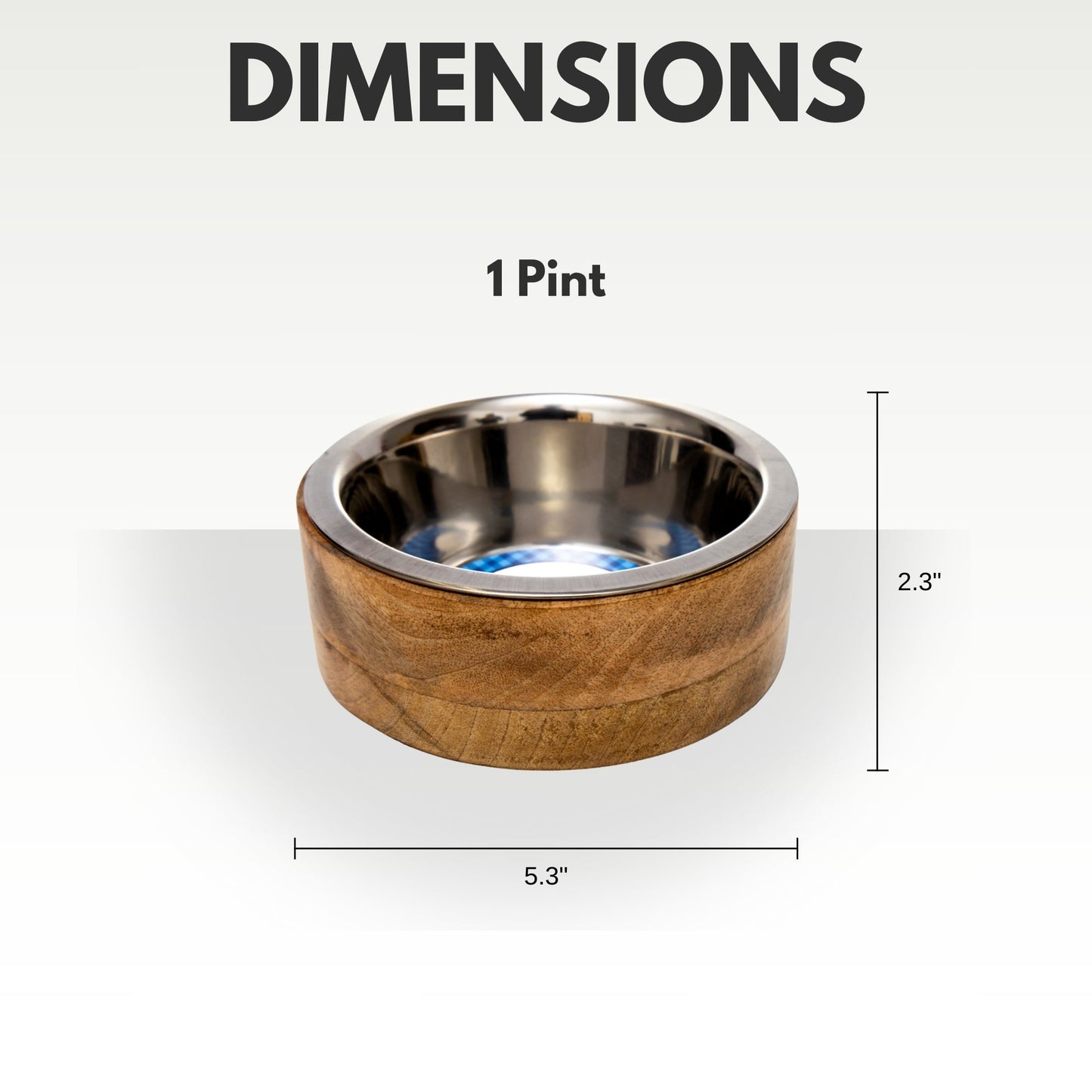 Country Living Stainless Steel Dog Bowl with Cylindrical Mango Wood Holder
