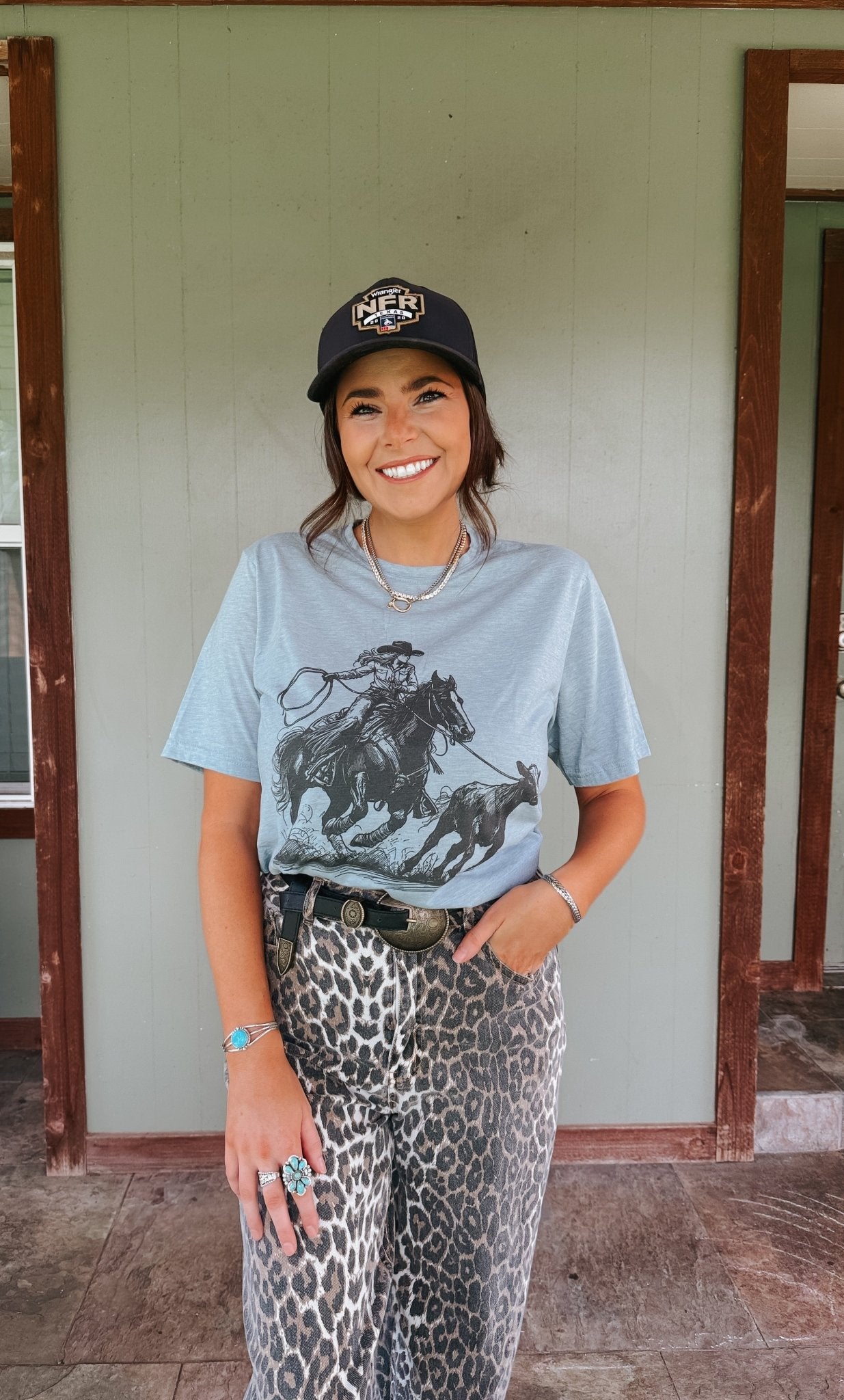 Cowgirl Calf Roper Graphic Tee