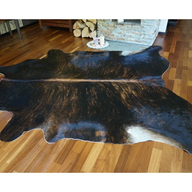 Dark Brindle Brazilian Cowhide Rug: XL