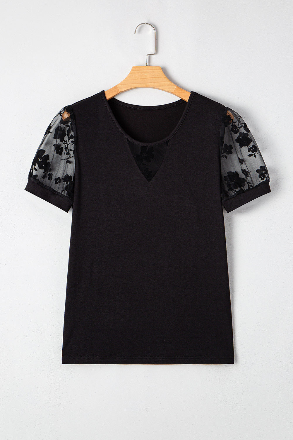 Black Floral Lace Tee
