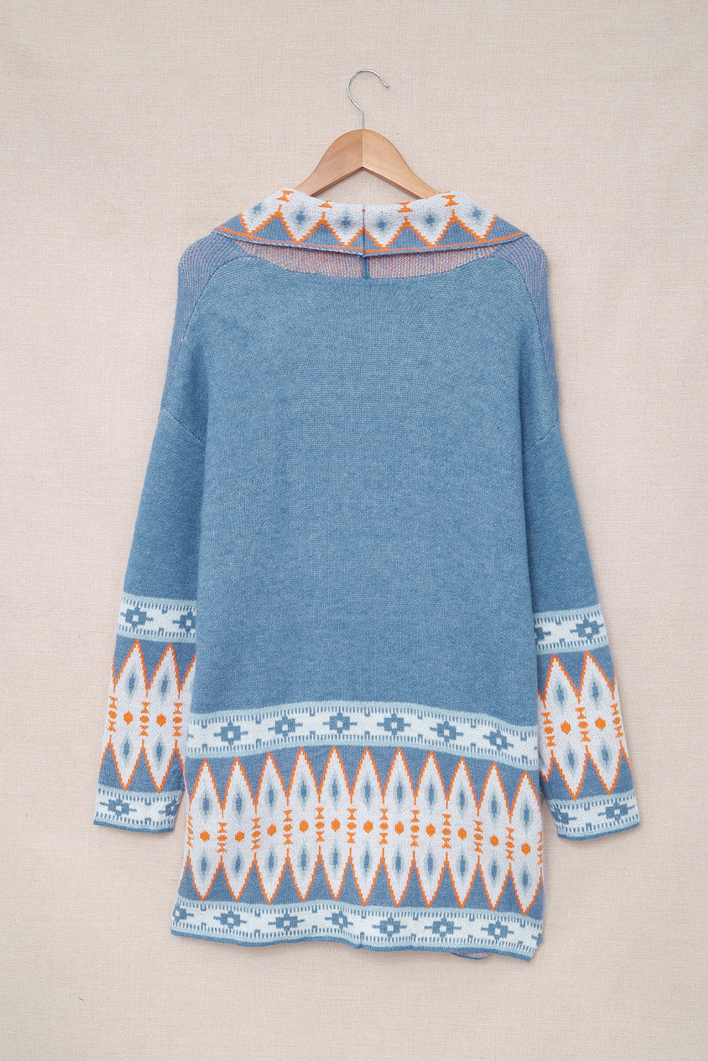 Geometric Print Knit Cardigan